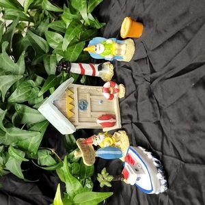 Gnomes on vacation miniature village 8 piece set